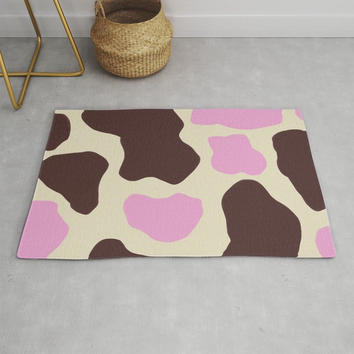 Colorful, Howdy 70s Cow Spots Rug