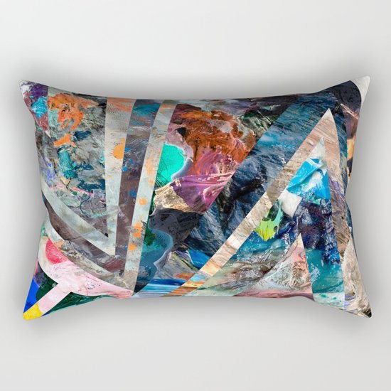 Triangle Forest Abstract Rainbow Rectangular Pillow