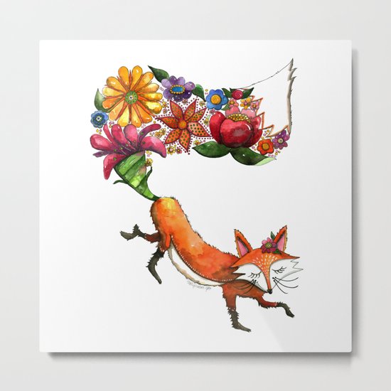 Hunt Flowers Not Foxes One Metal Print