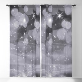 Pantone Lilac Gray Whimsical Glowing Orb Sparkles Blackout Curtain