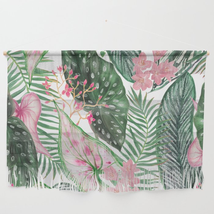 Exotic Jungle Blossom Floral Wall Hanging