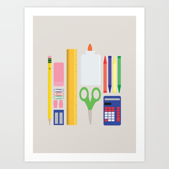 School House Colored Art Print