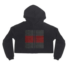 Image of a Black & Red Leather Texture Print Hoody