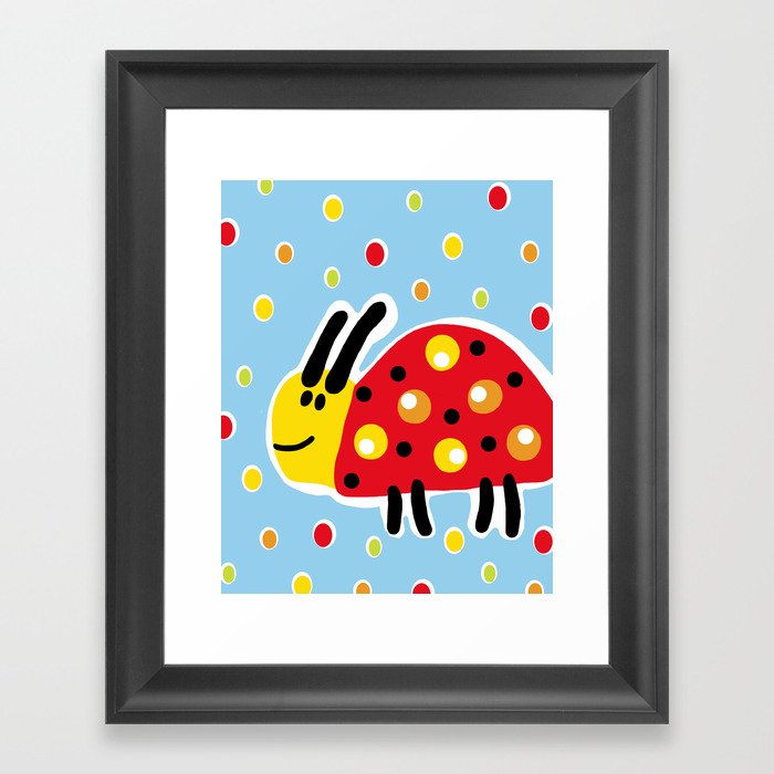 Colored Ladybug Framed Art Print