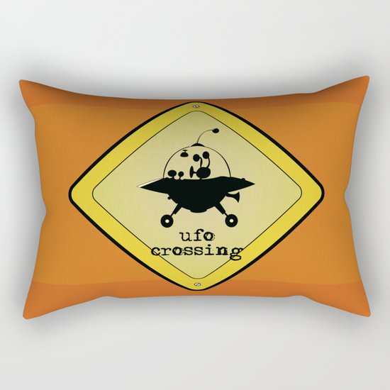 UFO crossing sign Rectangular Pillow