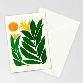 Mid Century Emerald Garden Botanical Stationery Card