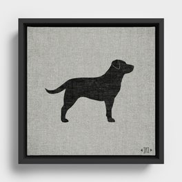Black Labrador Retriever Dog Silhouette Framed Canvas