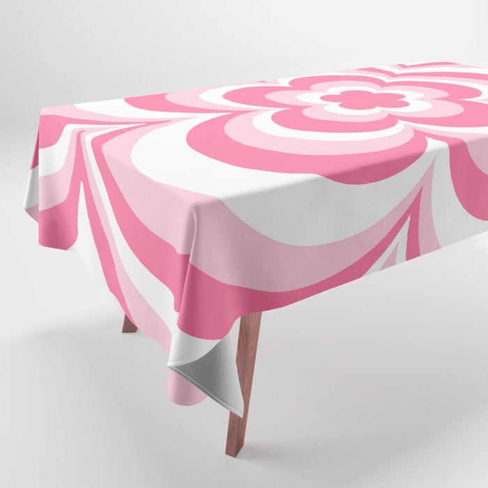 Pink & White Flower Tablecloth