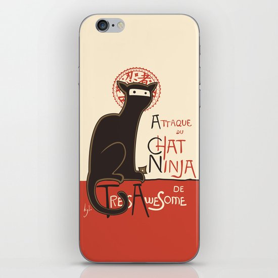 A French Ninja Cat (Le Chat Ninja) iPhone & iPod Skin