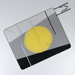Keeping It Together - Abstract - Gray, Black, Yellow Picnic Blanket
