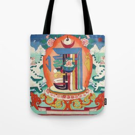 Buddhist Thangka With Snow lions Tote Bag
