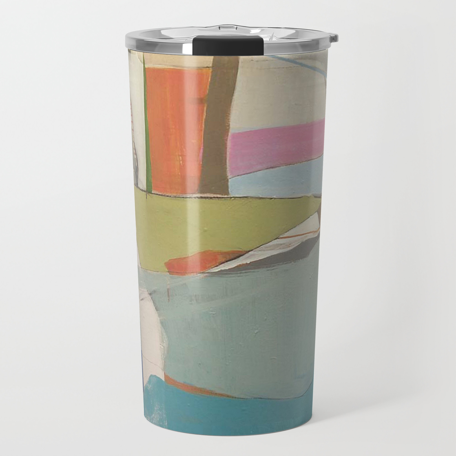 Tidal Pool Abstract Art In Turquoise Cream White Orange And