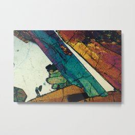 Australian Geological thin section photography, magnified view of Epidote Blades in Quartz Metal Print
