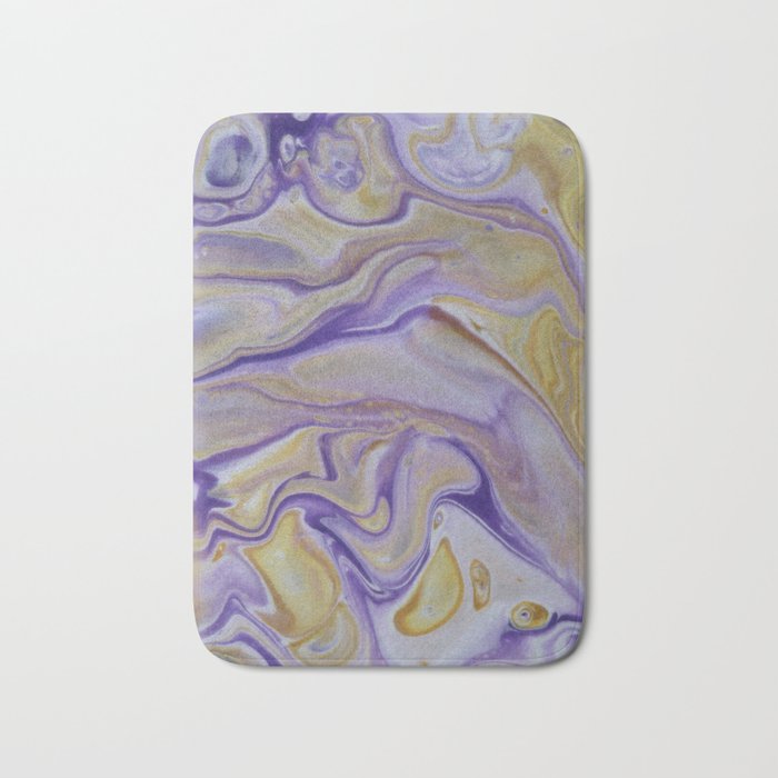 purple and gold marbling  Bath Mat