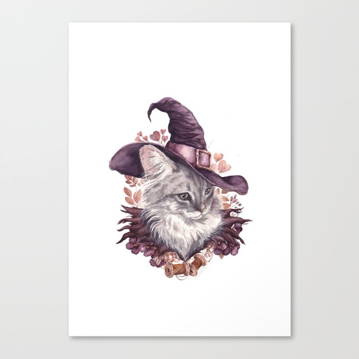Witch cat Canvas Print