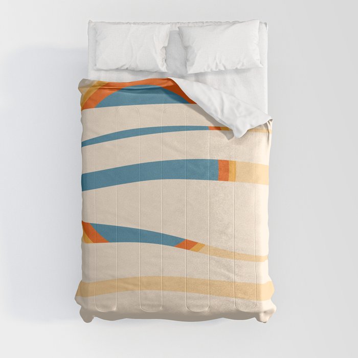 Seeker - Bright Colourful Minimalistic Retro Art Pattern Design Comforter