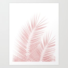 Blush Pink Palm Leaves Dream - Cali Summer Vibes #1 #tropical #decor #art #society6 Art Print
