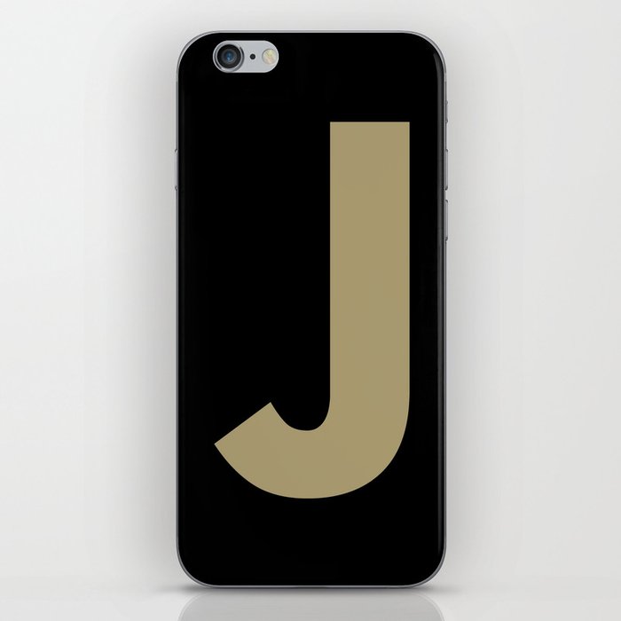 Letter J (Sand & Black) iPhone Skin