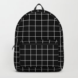 Square Grid Black Backpack