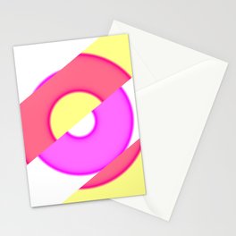 Abstract Yellow and Pink Circle Stationery Card