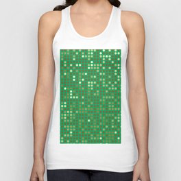 Gold Polka Dots on Green Background Unisex Tank Top