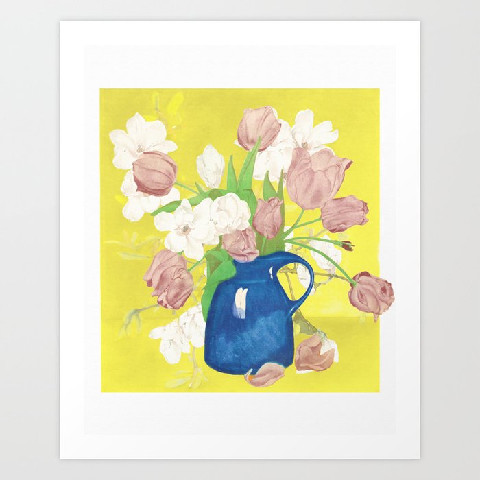 Spring Flowers in a vase. Tribute to Frans Everbag. Art Print