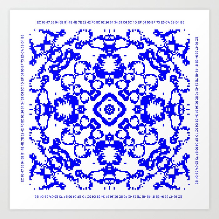 Ca Fantasy Blue Series 9 Art Print By Cellulrautomataart