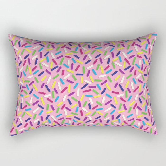 Colorful Candy Sprinkles Pink Rectangular Pillow