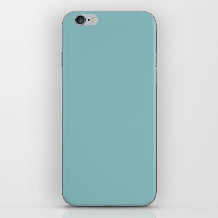Medium Aqua Gray Solid Color Pantone Aqua Haze 15-5209 TCX Shades of Blue-green Hues iPhone Skin