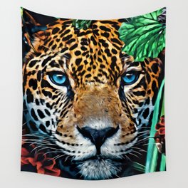 Leopard Hiding Wall Tapestry