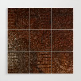 Brown leather texture Wood Wall Art