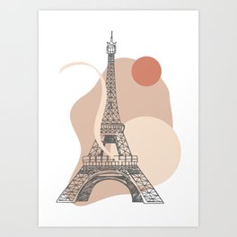 Paris Eiffel Tower Design 04, Abstract Landmarks Art Print