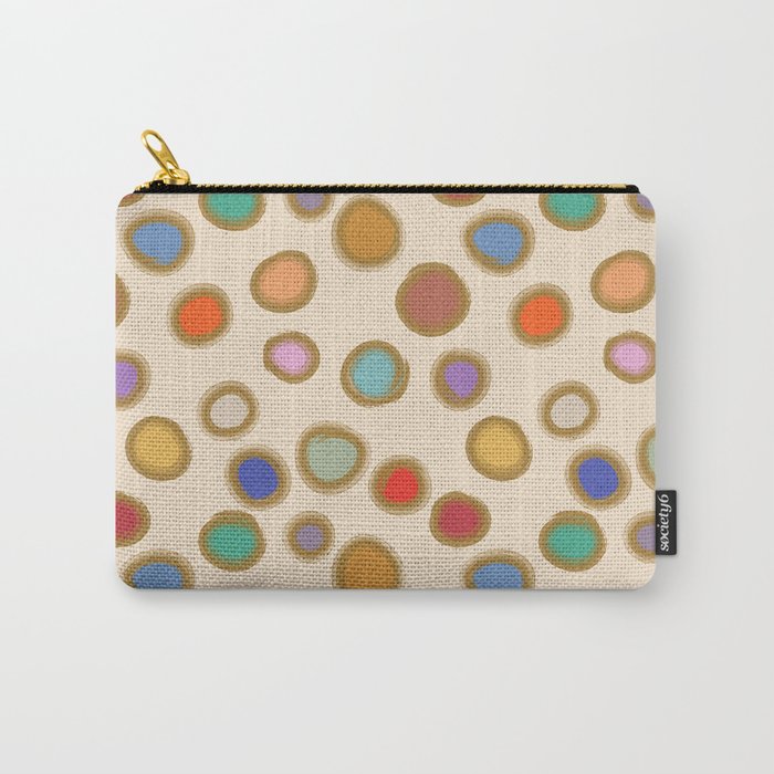 Colorful Dots on Cream Carry-All Pouch