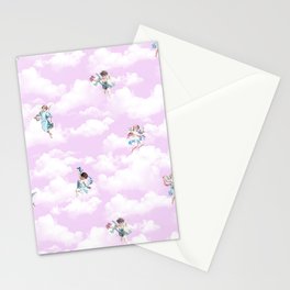 Cherubs on Pinky Sky Stationery Cards