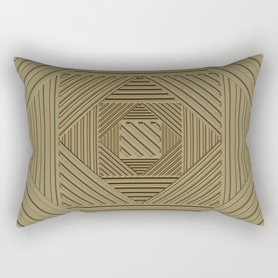Golden Maze Rectangular Pillow