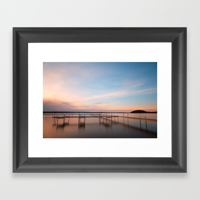 Saratoga Lake Sunset Framed Art Print