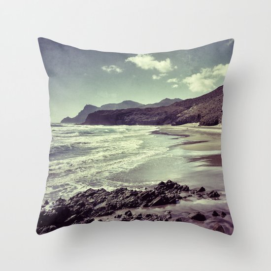 Barronal beach. Retro series. Throw Pillow