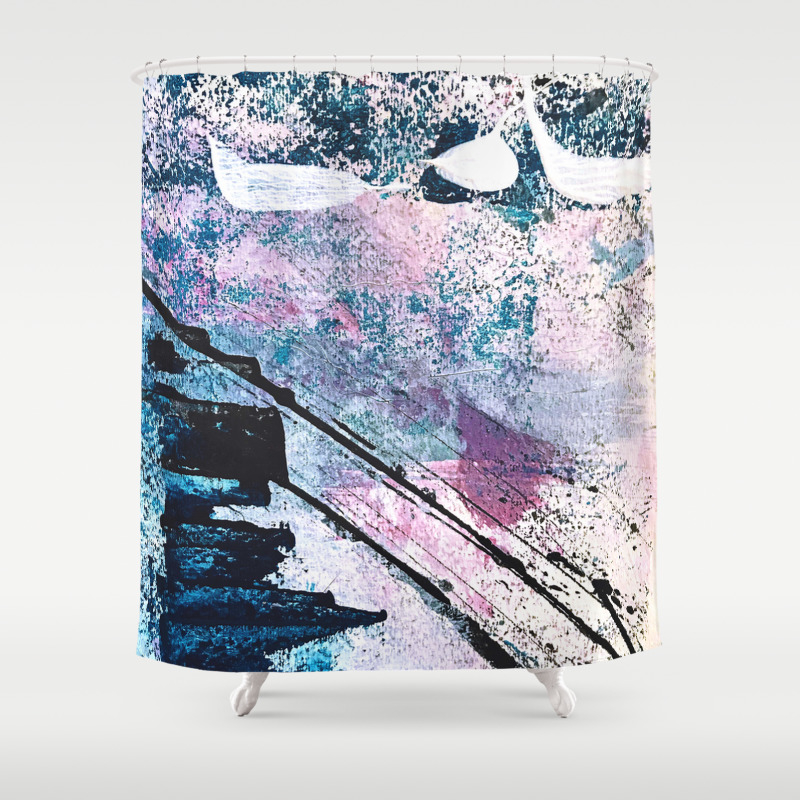 Breathe 5 Colorful Abstract In Black Blue Purple Gold And