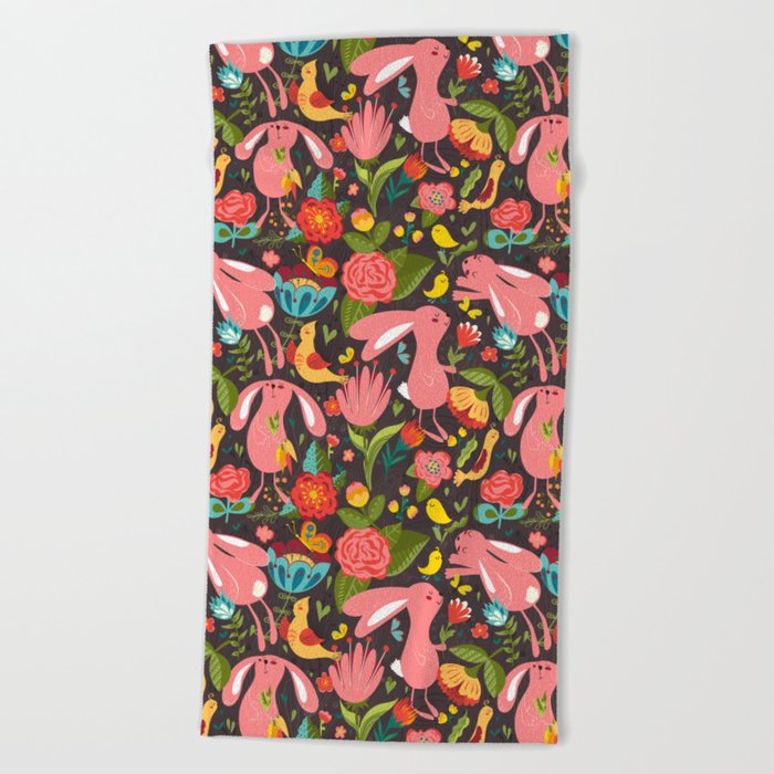 Bunnies in the wild Beach Towel