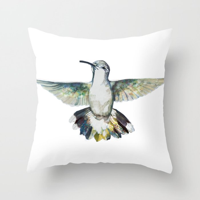 Solo Hummingbird Throw Pillow