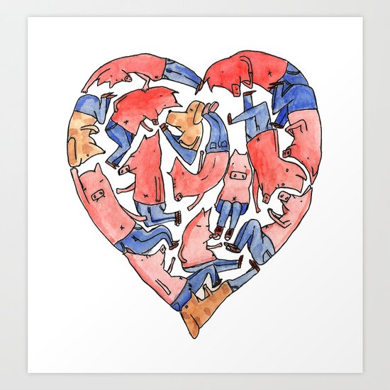 Pray with love Art Print