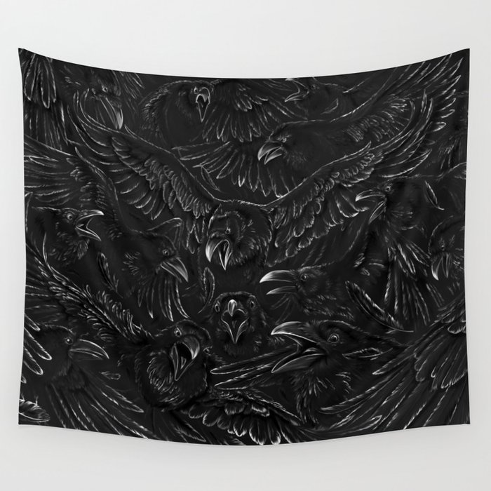 Raven Rage Wall Tapestry