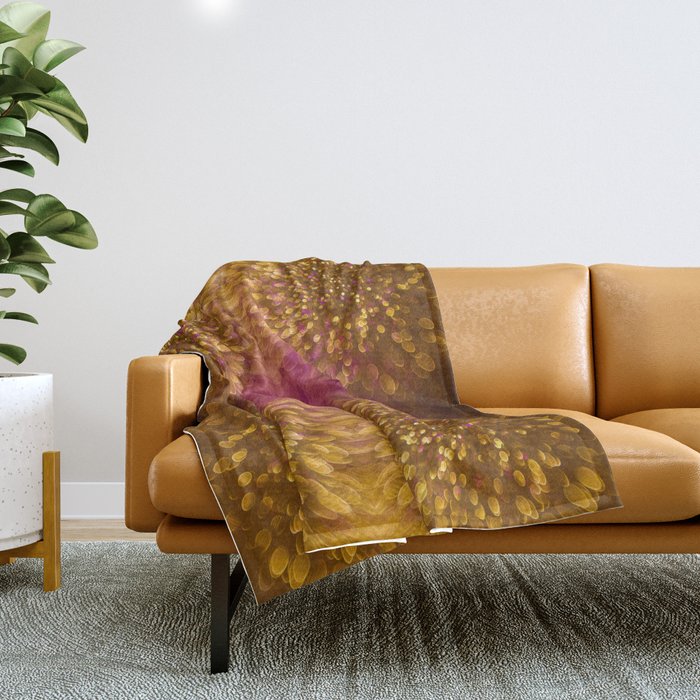 Gold Starburst Shimmer Throw Blanket By Elenakulikova