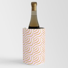 Pastel Pink and Gold Stripes Shells Wine Chiller
