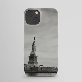 Back and white statue of liberty iPhone Case