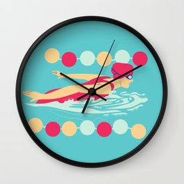 Swimmer Girl Wall Clock