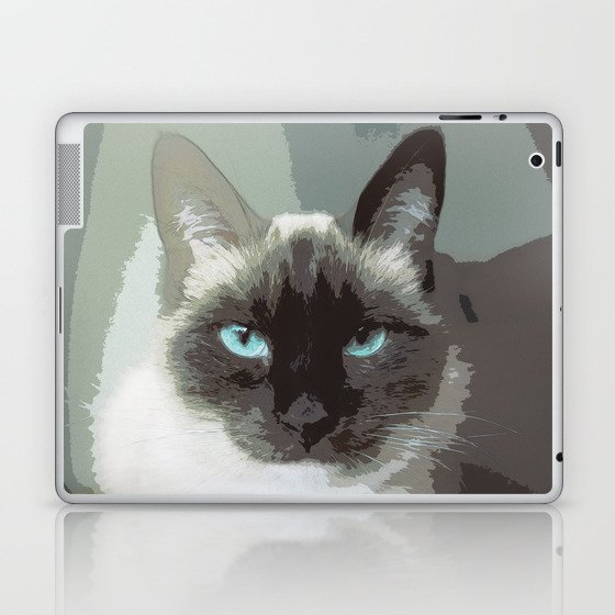 Black And White Siamese Cat Laptop & iPad Skin