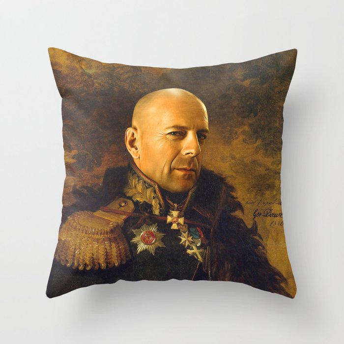 Bruce Willis - replaceface Throw Pillow