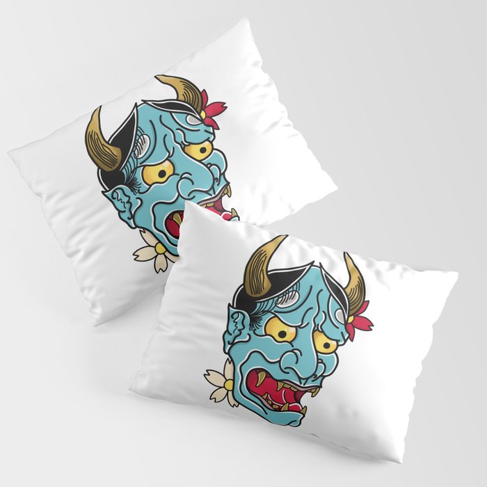 Hannya Mask Pillow Sham