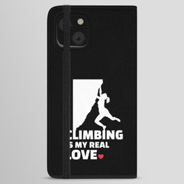 I love climbing Stylish climbing silhouette design for all mountain and climbing lovers. iPhone Wallet Case